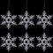 Northlight Hanging Acrylic Snowflake Christmas Ornaments - 7" - Clear - Set of 6